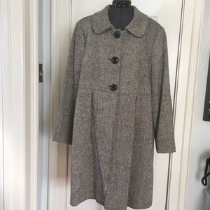 Gap Wool Coat Button Front Taupe